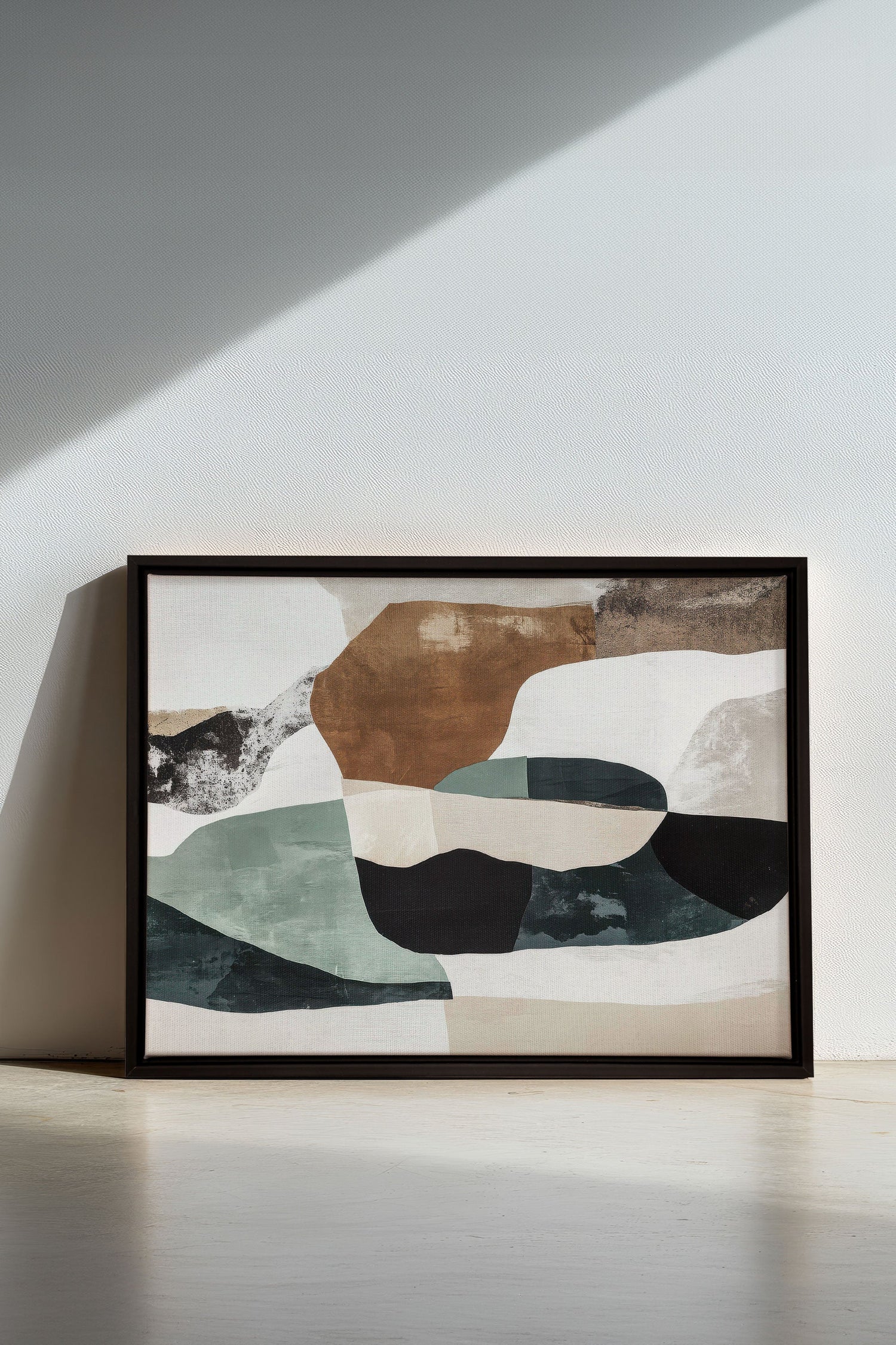 OLEKA CANVAS - FRAGMENTS NATURELS, Oeuvre sur toile étirée, encadré Noir