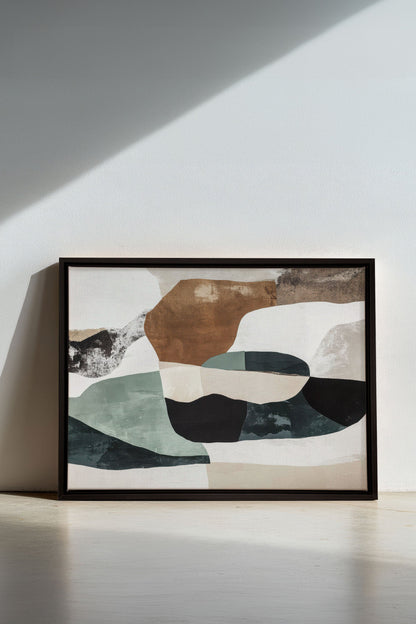 OLEKA CANVAS - FRAGMENTS NATURELS, Oeuvre sur toile étirée, encadré Noir