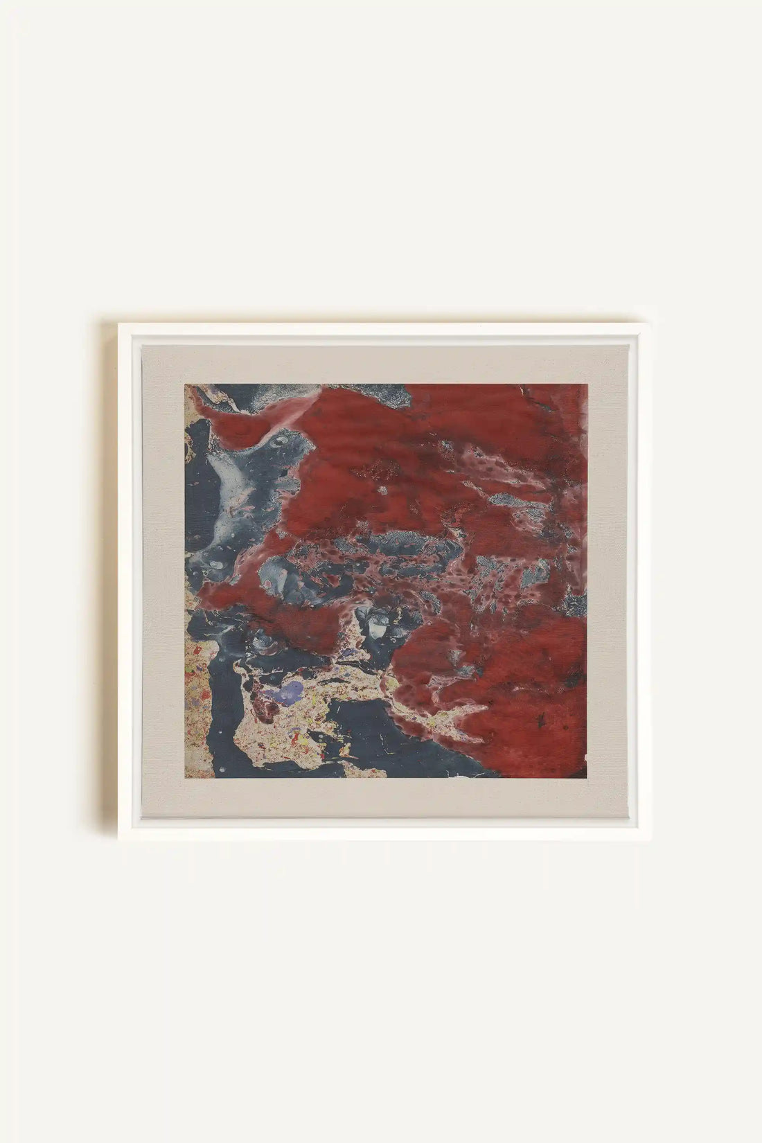 ROUGE POLAIRE, Oeuvre sur toile étirée, encadré Blanc