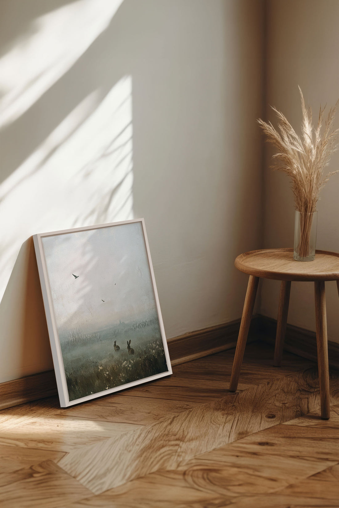 OLEKA CANVAS - ÉVEIL ENCHANTÉ, Oeuvre sur toile étirée, encadré Blanc