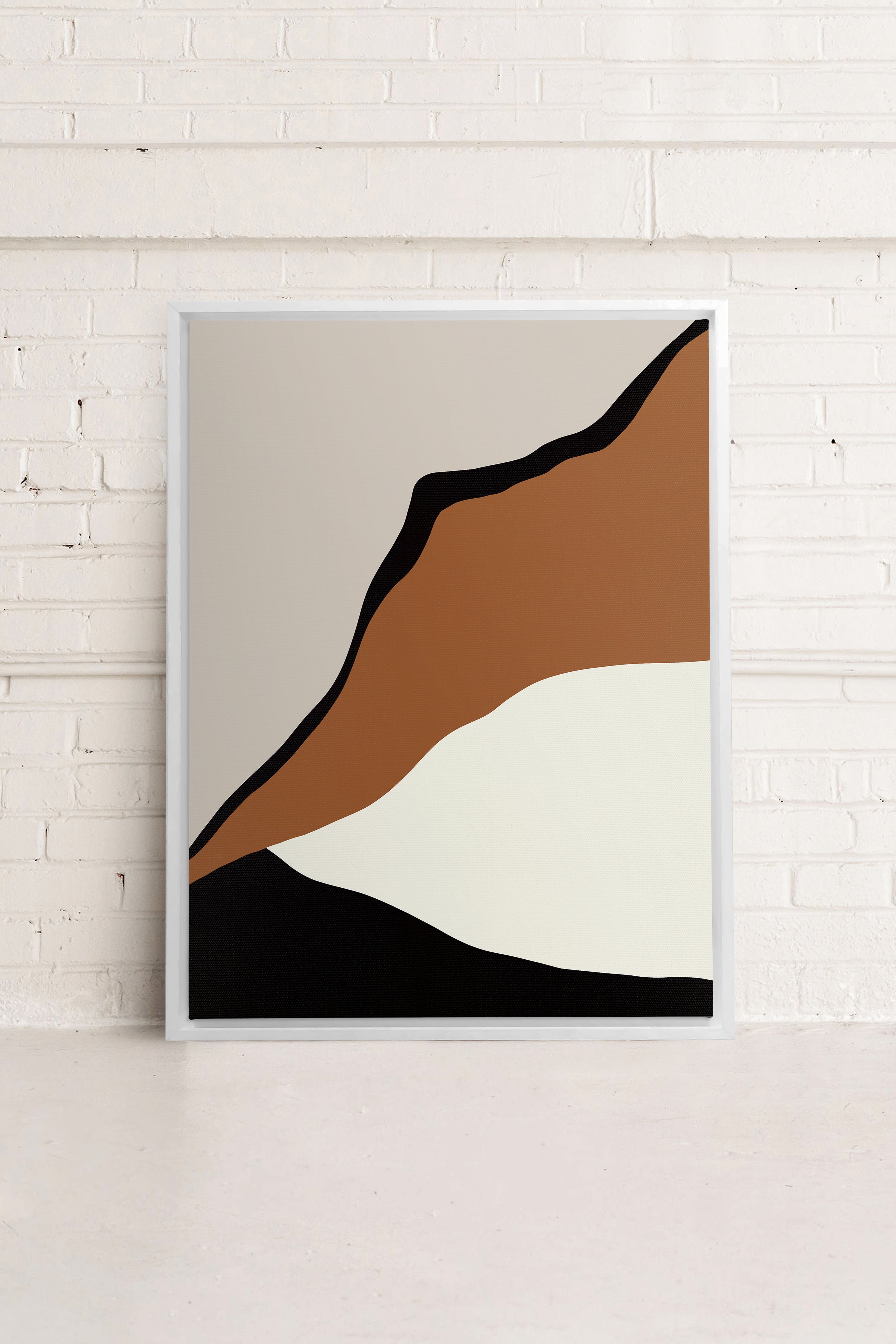 OLEKA CANVAS - PALETTE ÉBÈNE, Oeuvre sur toile étirée, encadré Blanc