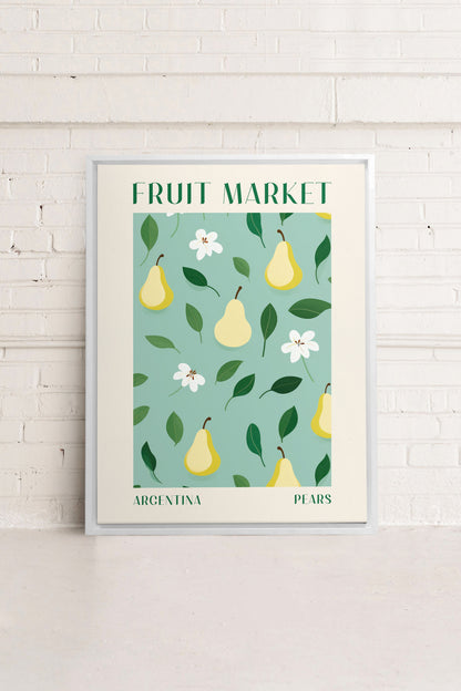 OLEKA CANVAS - PEARS, Oeuvre sur toile étirée, encadré Blanc