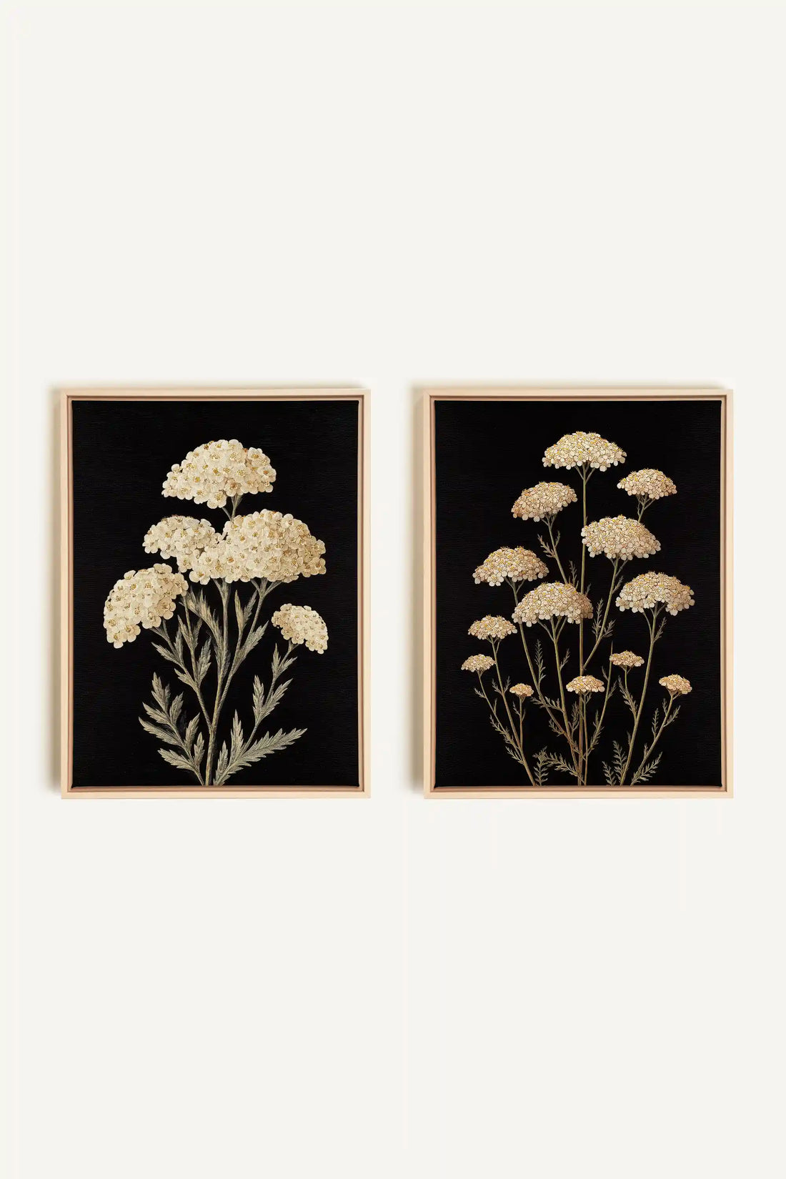 DUO SATINS DES CHAMPS, 2 Oeuvres sur toile étirée, encadré Naturel Clair