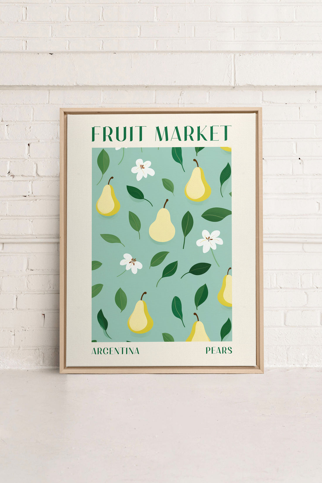 PEARS, Oeuvre sur toile étirée, encadré Naturel Clair