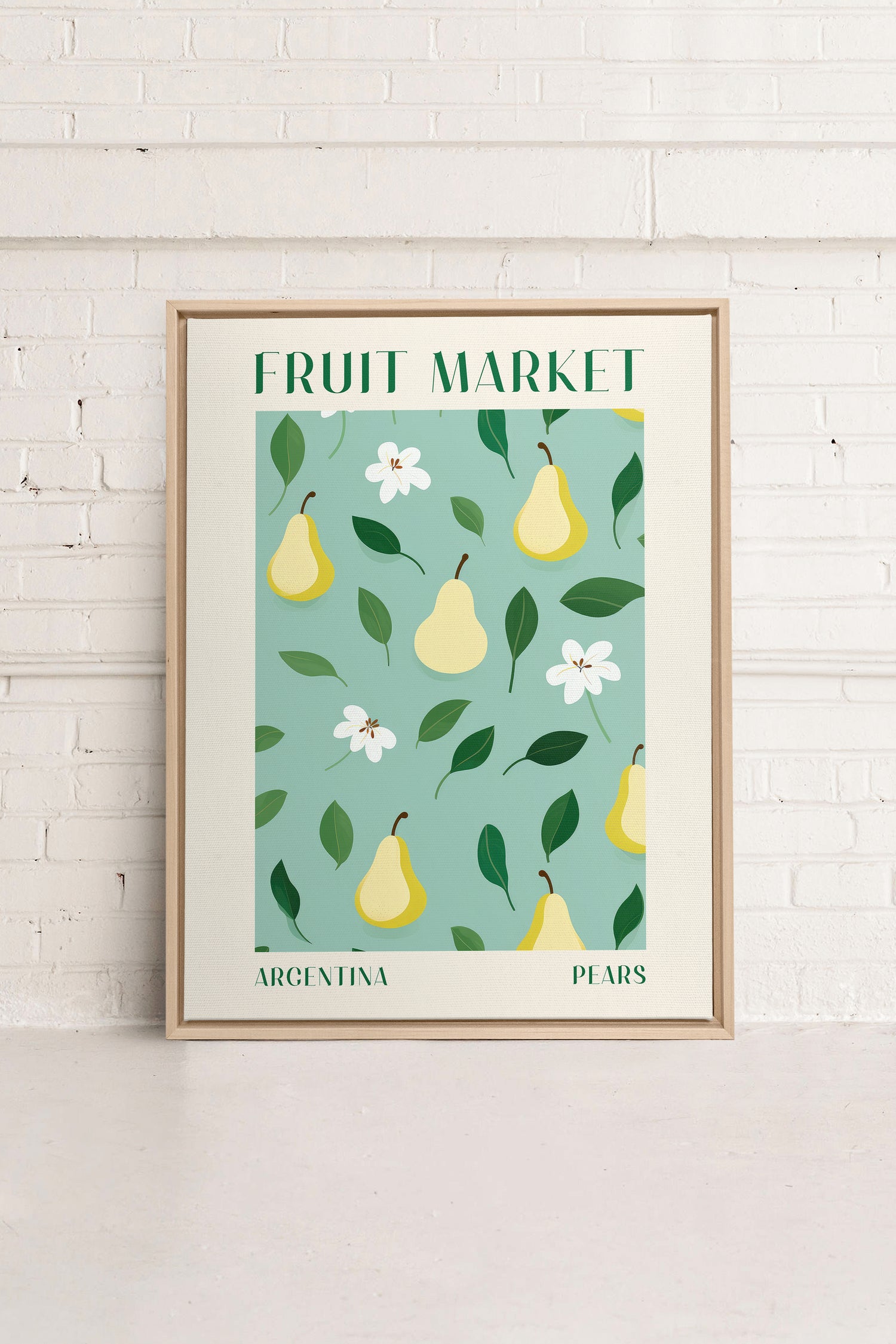 PEARS, Artwork on stretched canvas, framed Natural Light