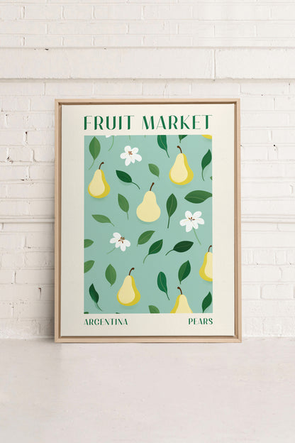 PEARS, Artwork on stretched canvas, framed Natural Light