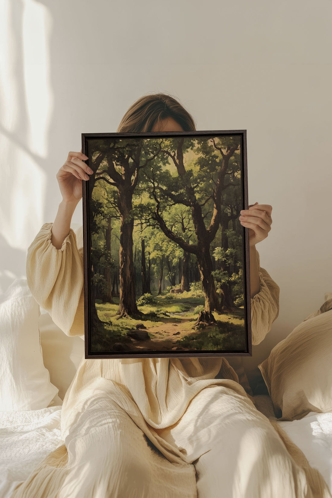 OLEKA CANVAS - MYSTIC TRAILS, Oeuvre sur toile étirée, encadré Brun Noyer