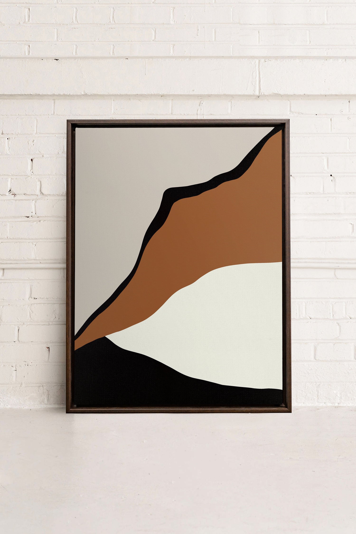 OLEKA CANVAS - PALETTE ÉBÈNE, Oeuvre sur toile étirée, encadré Brun Noyer