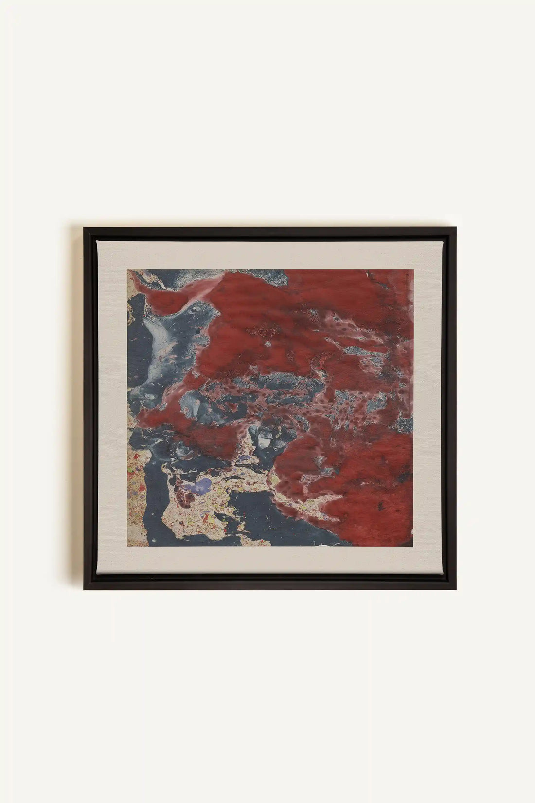 ROUGE POLAIRE, Oeuvre sur toile étirée, encadré Noir