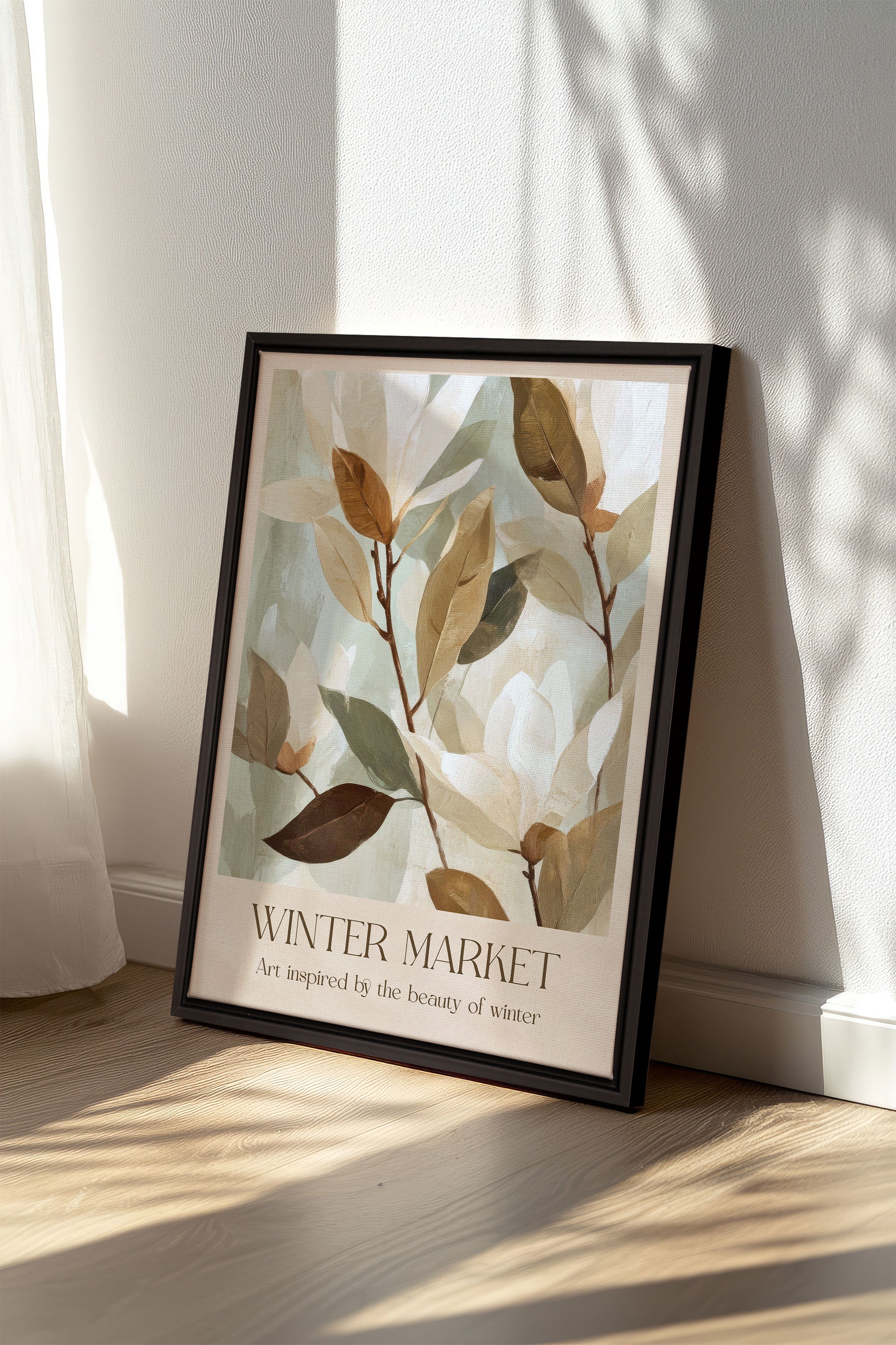 OLEKA CANVAS - MARCHÉ HIVERNAL III, Oeuvre sur toile étirée, encadré Noir