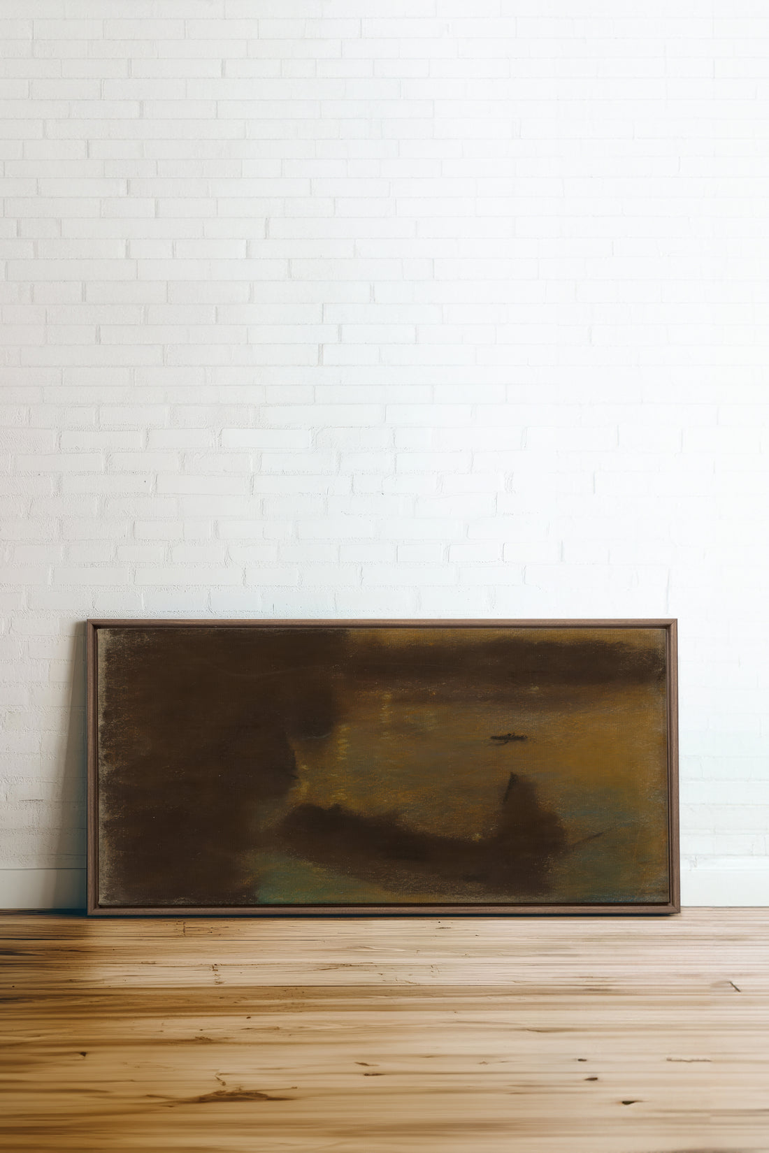 ASH GLOW, Artwork on stretched canvas, framed in Oak Brown