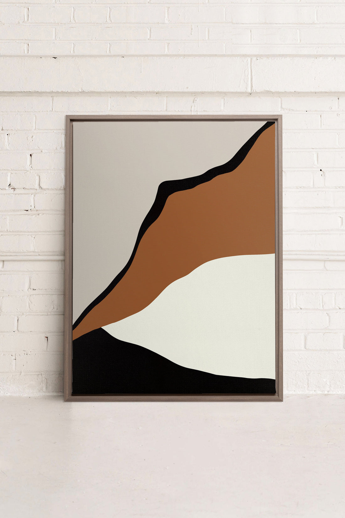 OLEKA CANVAS - PALETTE ÉBÈNE, Oeuvre sur toile étirée, encadré Brun Chêne