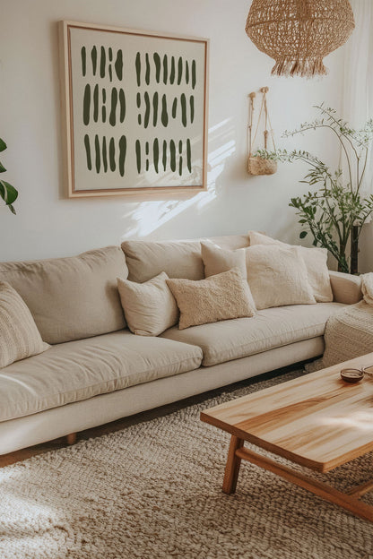 OLEKA CANVAS - FLOATING PATTERNS, Oeuvre sur toile étirée, encadré Naturel Clair