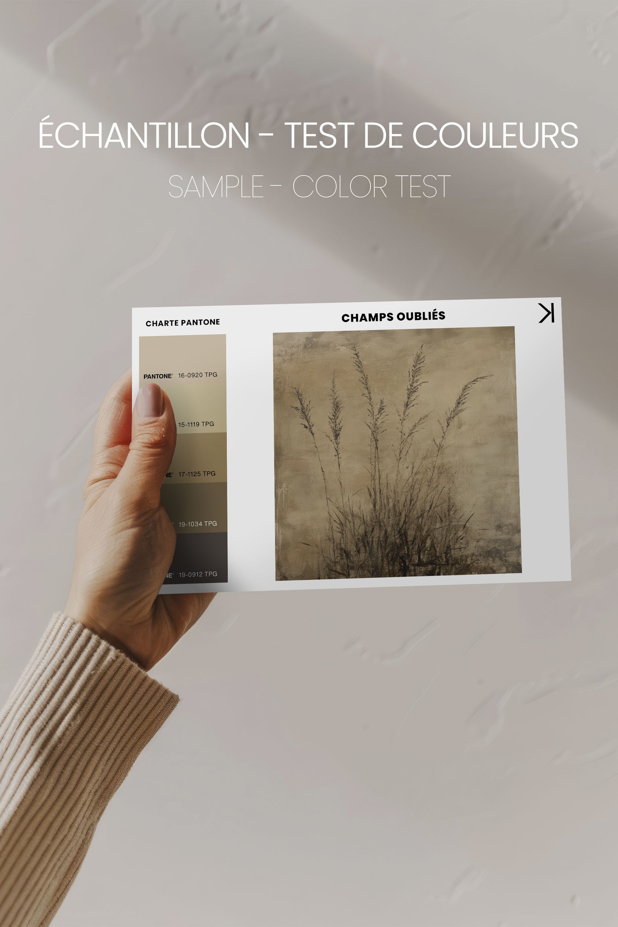 OLEKA CANVAS - CHAMPS OUBLIÉS, Oeuvre sur toile étirée, encadré Blanc