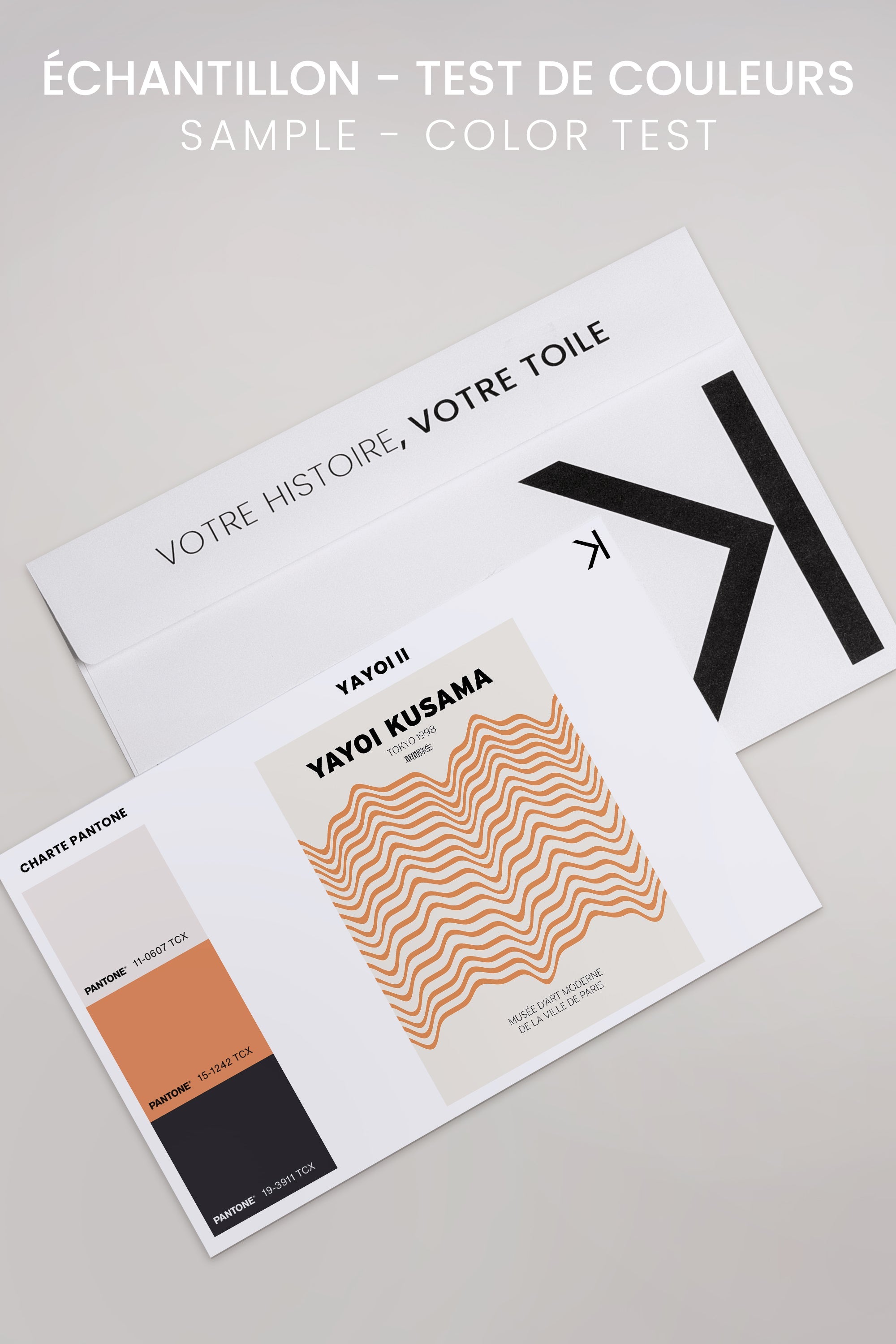 OLEKA CANVAS - YAYOI II, Oeuvre sur toile étirée, encadré Brun Chêne