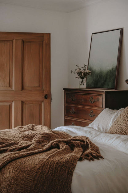 OLEKA CANVAS - FOREST HAZE, Oeuvre sur toile étirée, encadré Brun Noyer