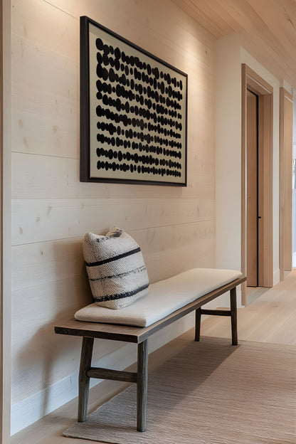 OLEKA CANVAS - SHADOW SCRIPT, Oeuvre sur toile étirée, encadré Noir