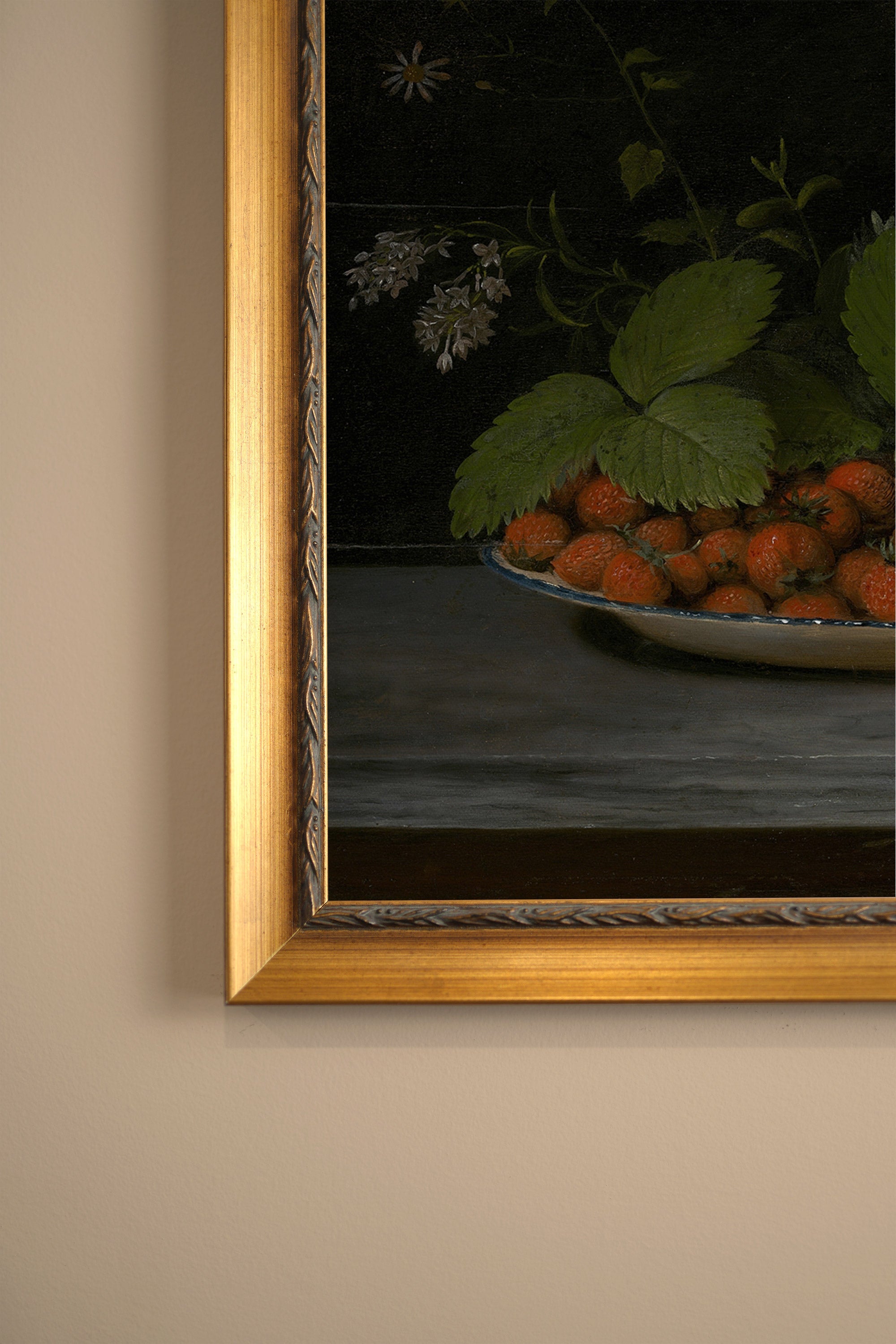 DOUCEURS CHAMPÊTRES, Artwork on rigid canvas, framed in Vintage Gold