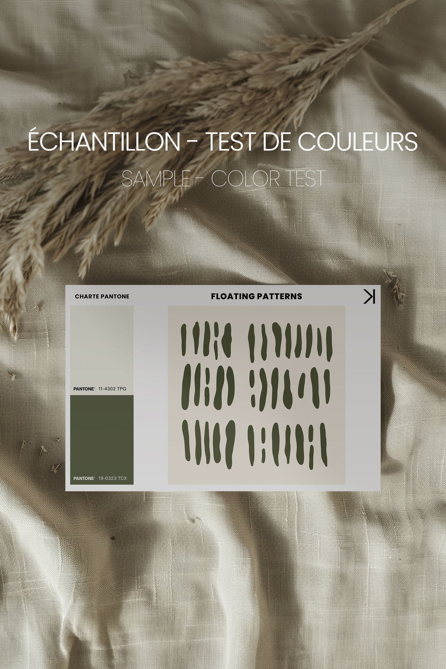 OLEKA CANVAS - FLOATING PATTERNS, Oeuvre sur toile étirée, encadré Noir