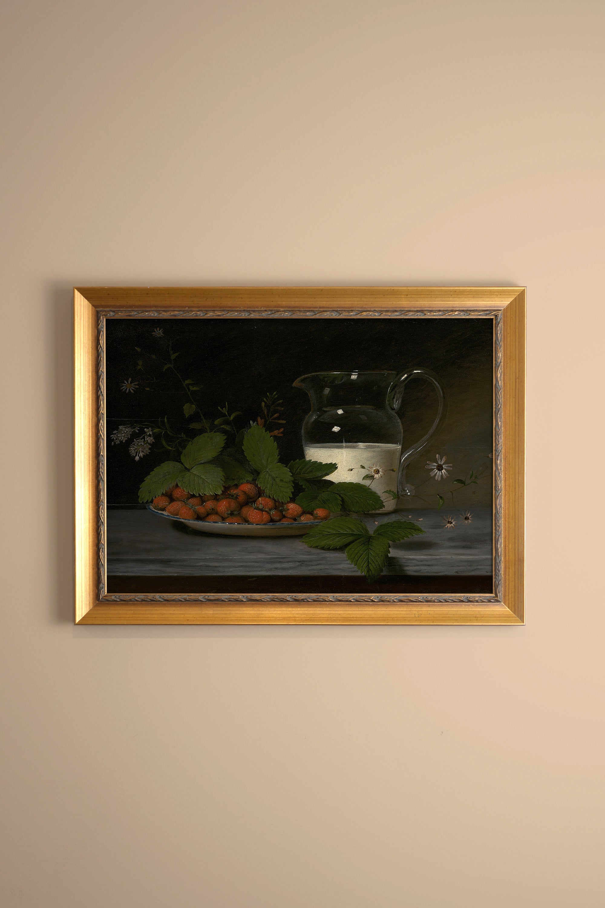 DOUCEURS CHAMPÊTRES, Artwork on rigid canvas, framed in Vintage Gold