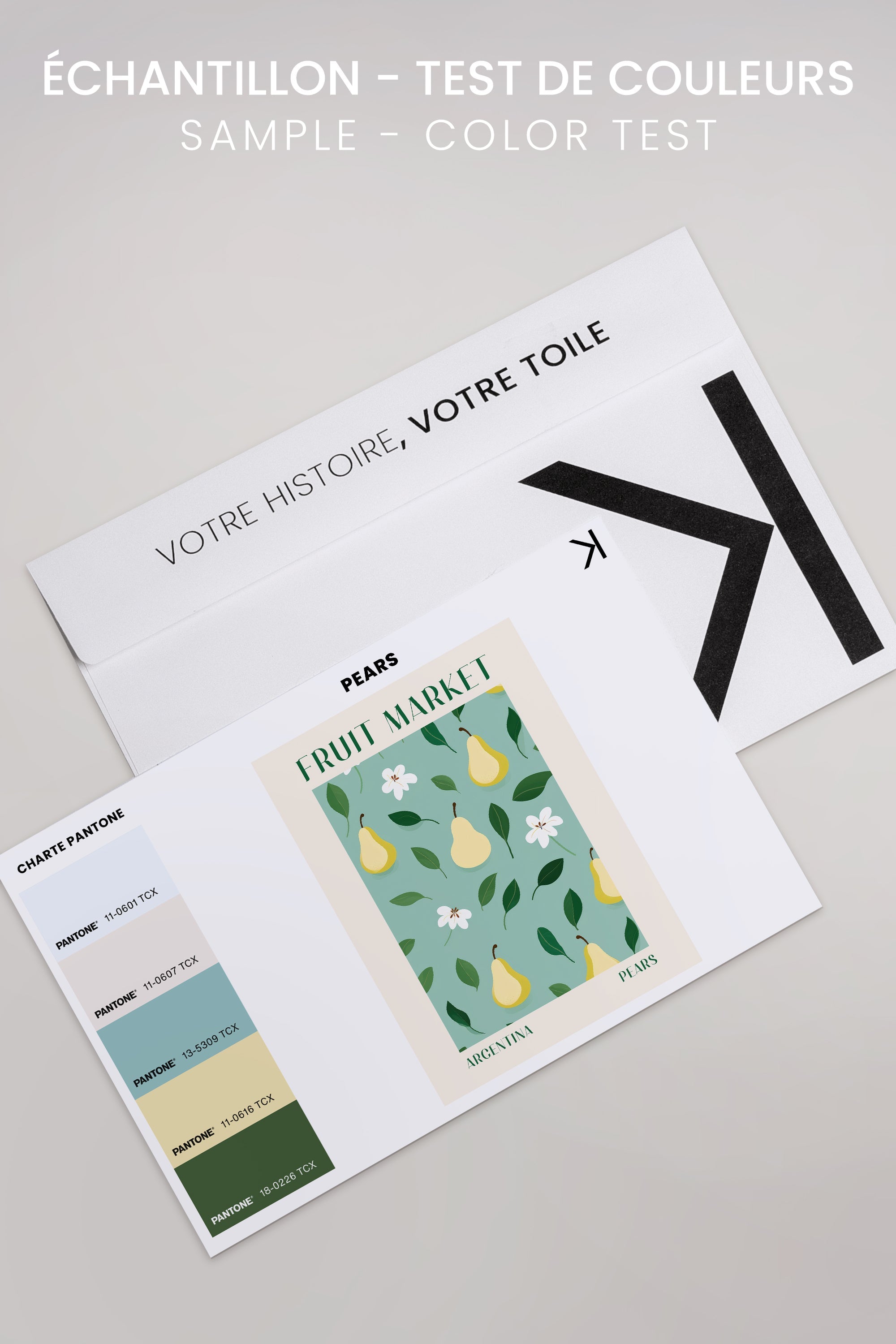 OLEKA CANVAS - PEARS, Oeuvre sur toile étirée, encadré Brun Chêne