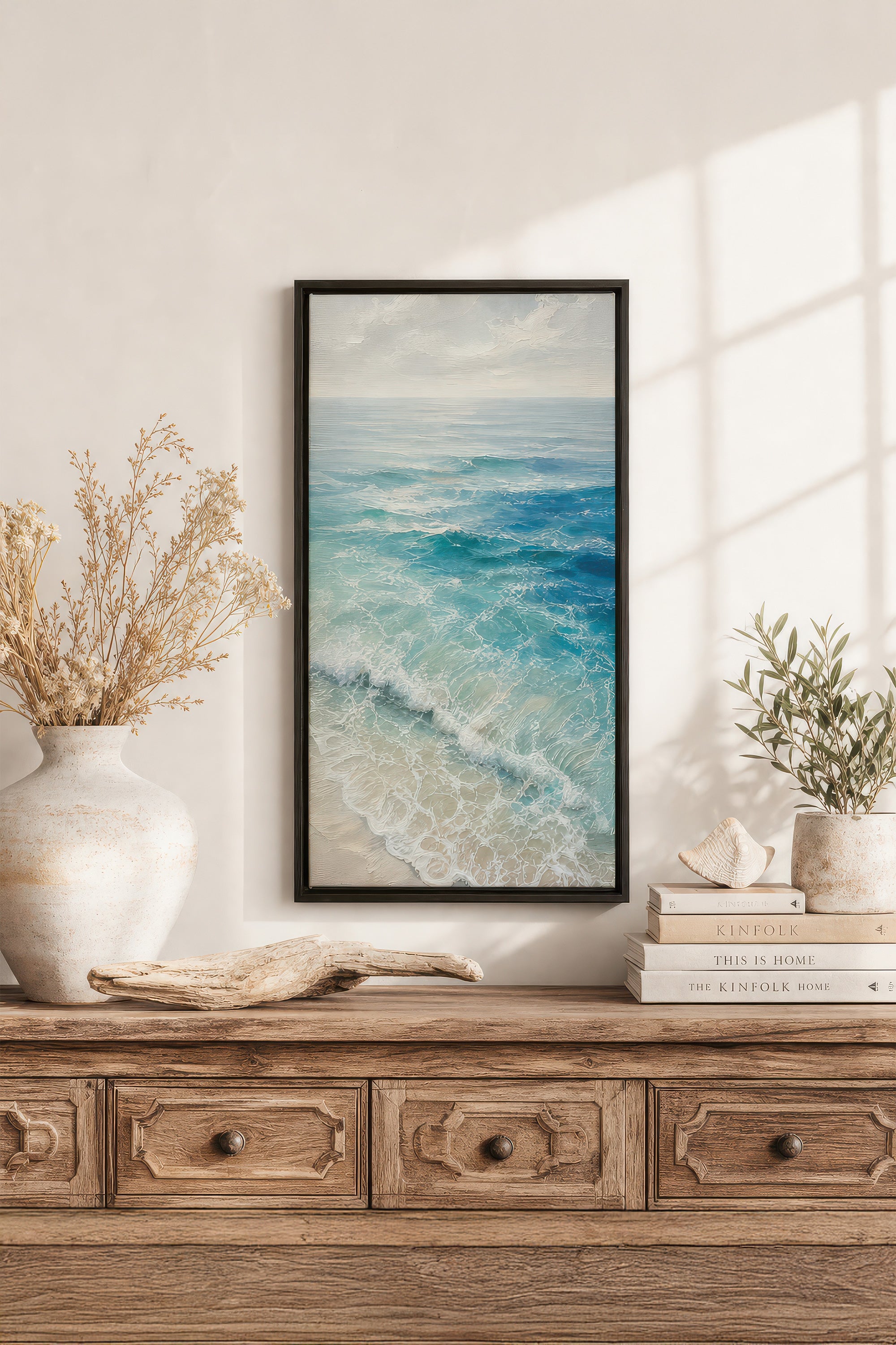 SALTWATER DREAM, Painting on stretched canvas, framed in black