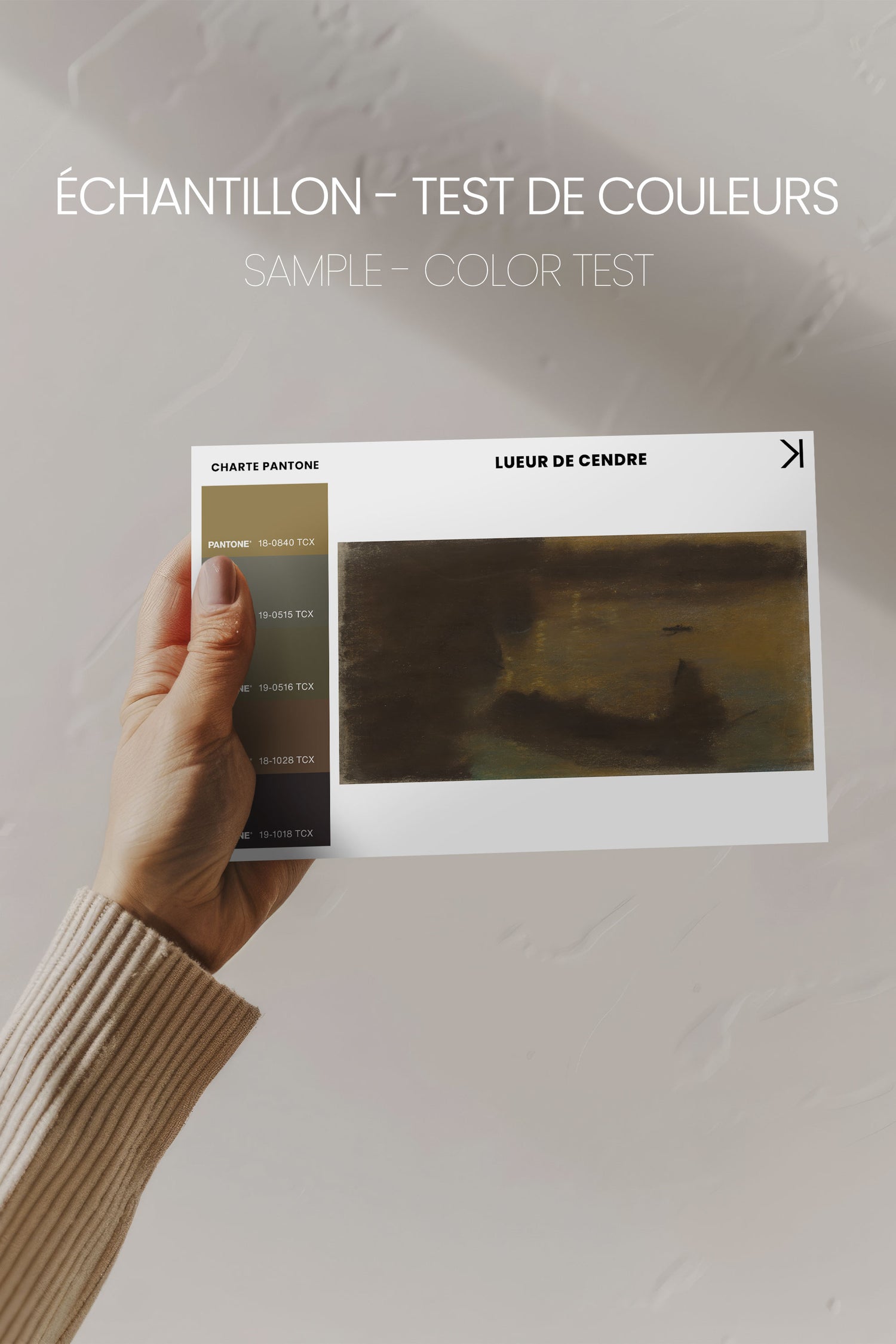 ASH GLOW, Artwork on stretched canvas, framed in white