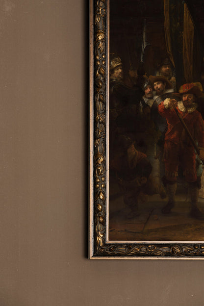 LA RONDE DE NUIT, Oeuvre sur toile rigide, encadré Vintage Bronze