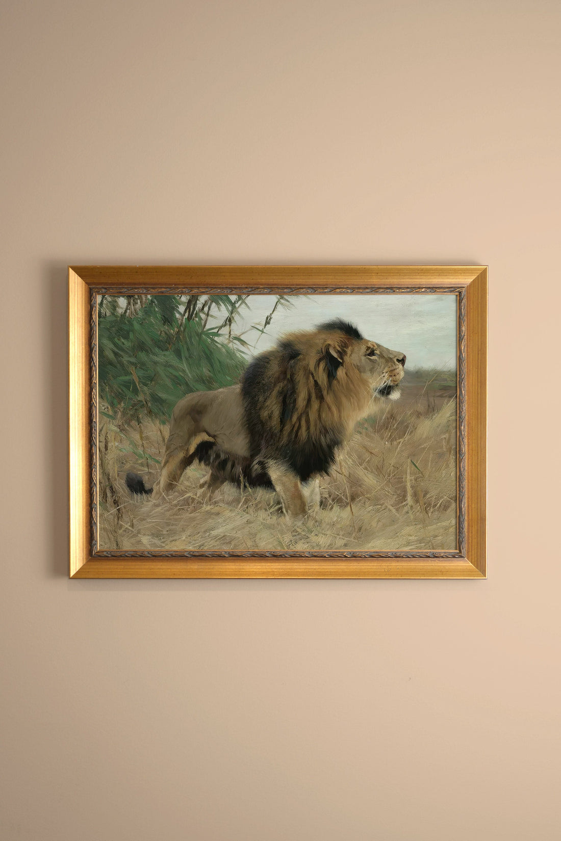 MAJESTÉ SAUVAGE, Oeuvre sur toile rigide, encadré Vintage Or