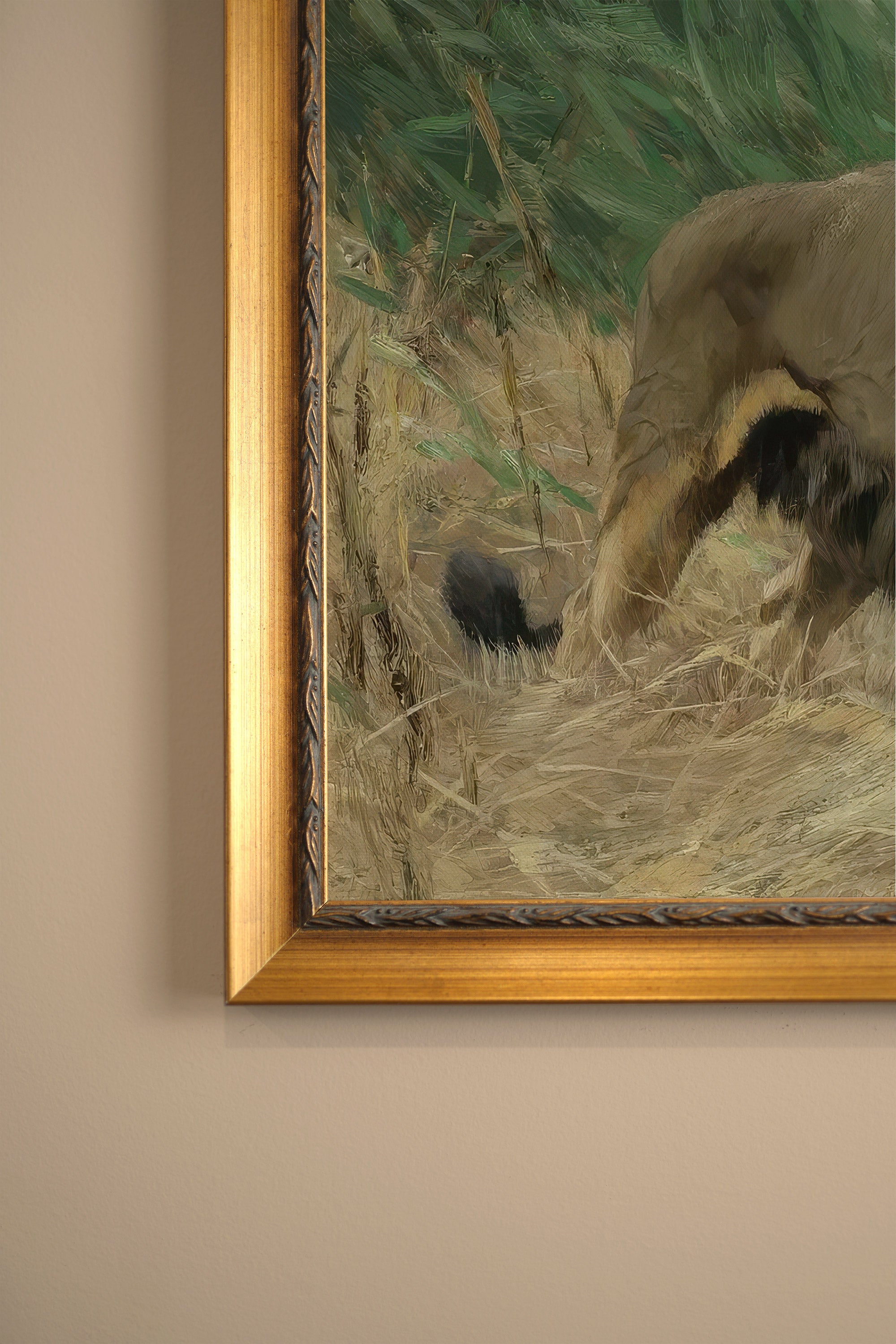 MAJESTÉ SAUVAGE, Artwork on rigid canvas, framed in Vintage Gold