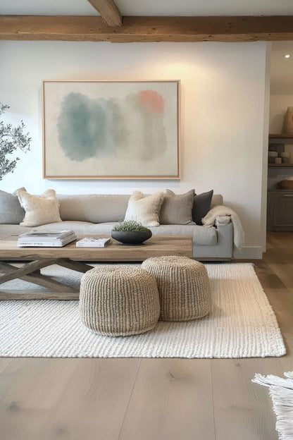 OLEKA CANVAS - AURORA SHADES, Oeuvre sur toile étirée, encadré Naturel Clair