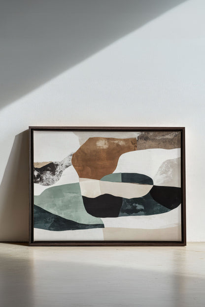 OLEKA CANVAS - FRAGMENTS NATURELS, Oeuvre sur toile étirée, encadré Brun Noyer