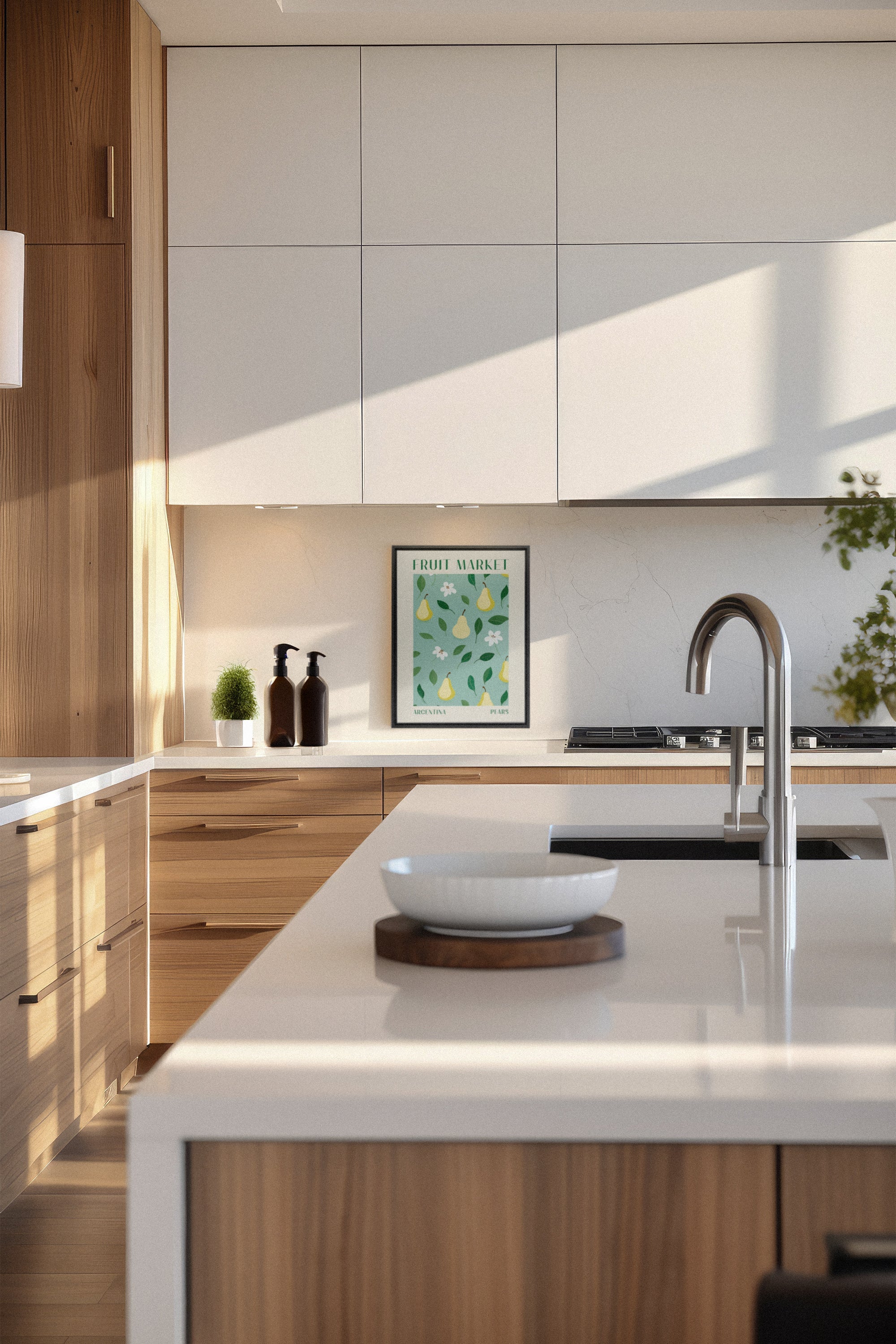 OLEKA CANVAS - PEARS, Oeuvre sur toile étirée, encadré Noir