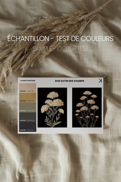 DUO SATINS DES CHAMPS, 2 Works on stretched canvas, framed Oak Brown