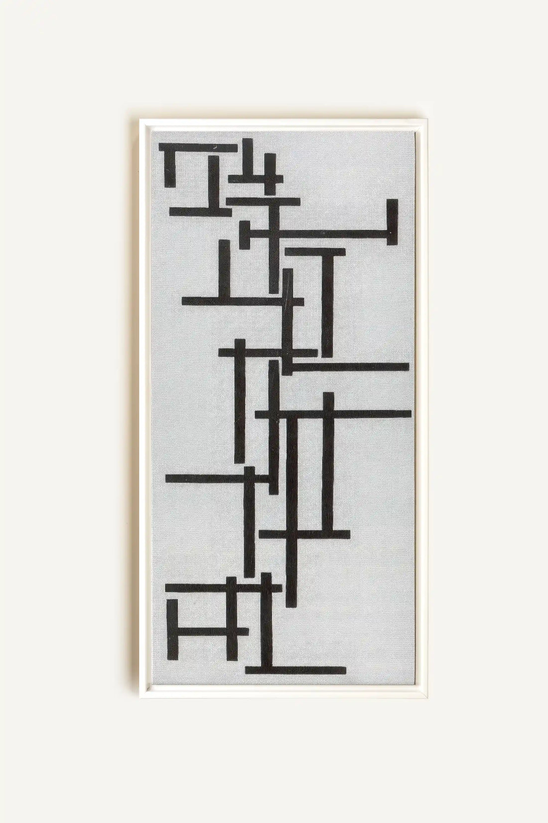 CONSCIOUS BLACK, Artwork on stretched canvas, framed in white