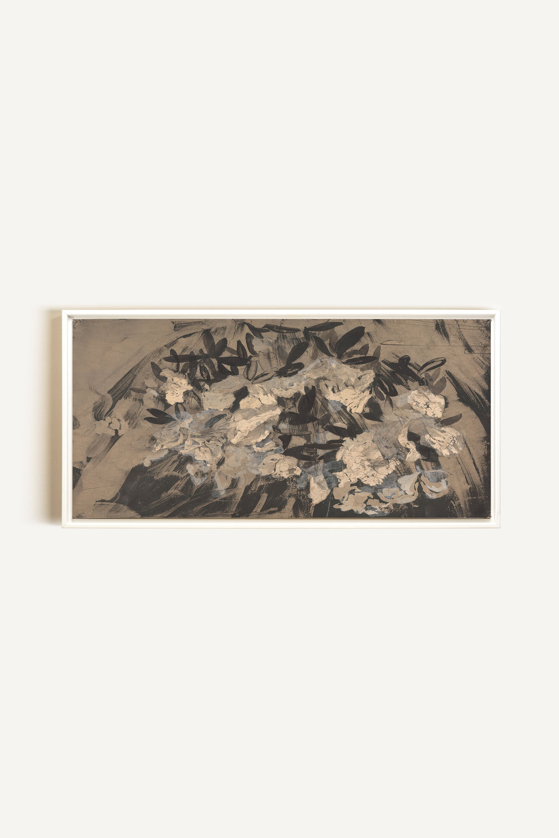 DARK BLOOM, Oeuvre sur toile étirée, encadré Blanc