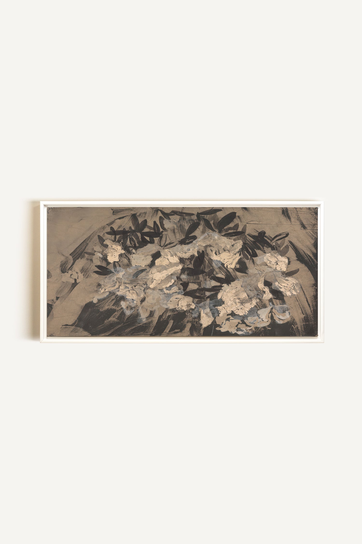 DARK BLOOM, Oeuvre sur toile étirée, encadré Blanc