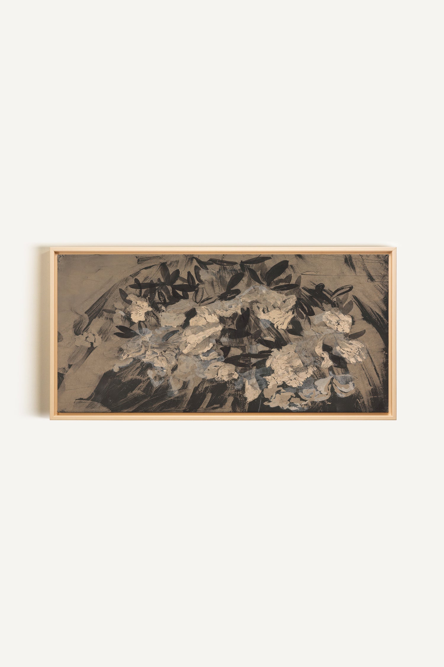 DARK BLOOM, Oeuvre sur toile étirée, encadré Naturel Clair