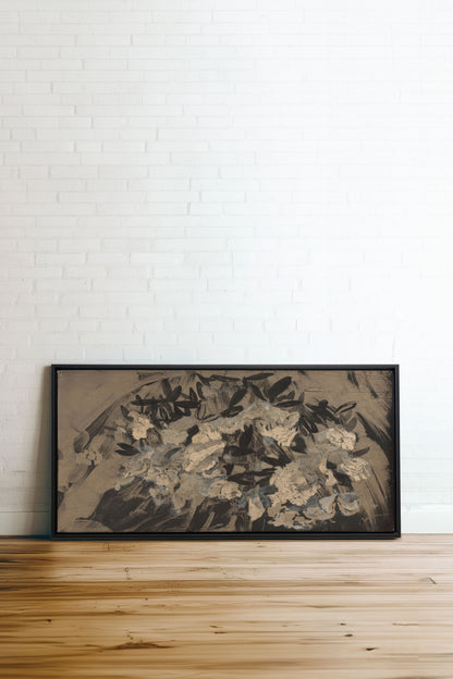 DARK BLOOM, Oeuvre sur toile étirée, encadré Noir