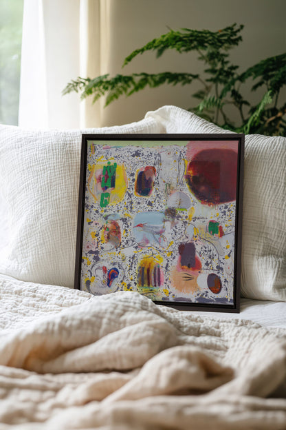 OLEKA CANVAS - RYTHME CHROMATIQUE, Oeuvre sur toile étirée, encadré Noir