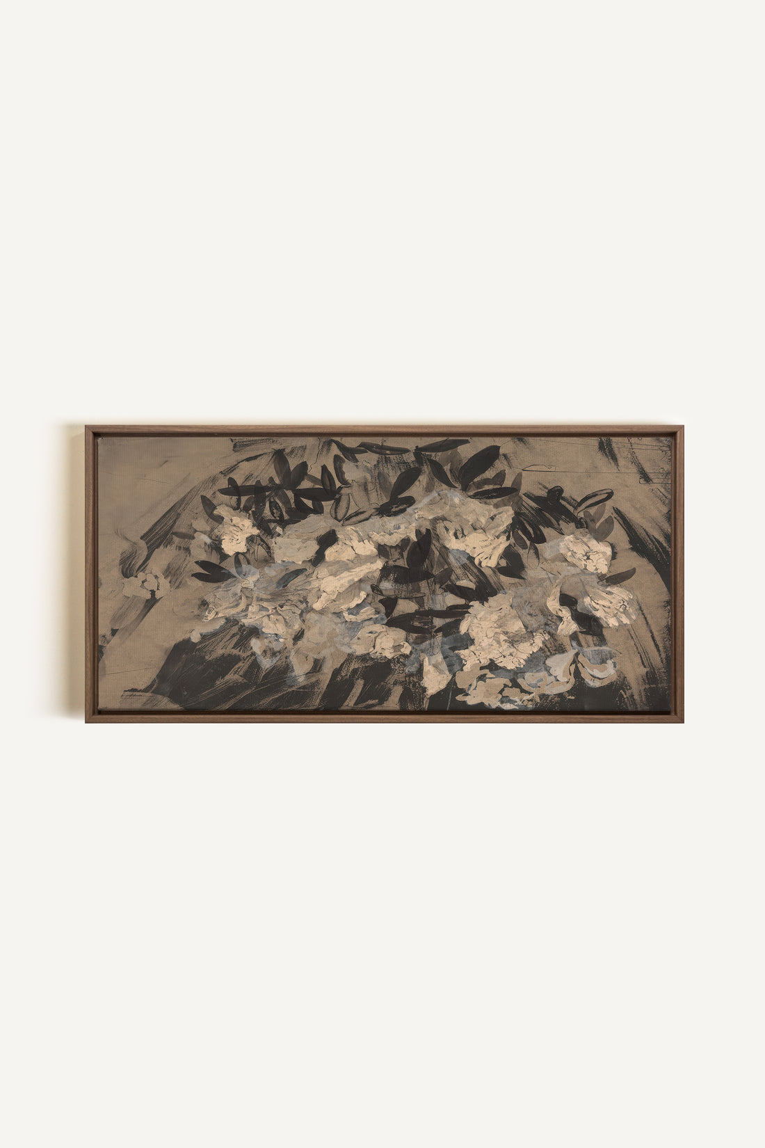 DARK BLOOM, Oeuvre sur toile étirée, encadré Brun Chêne