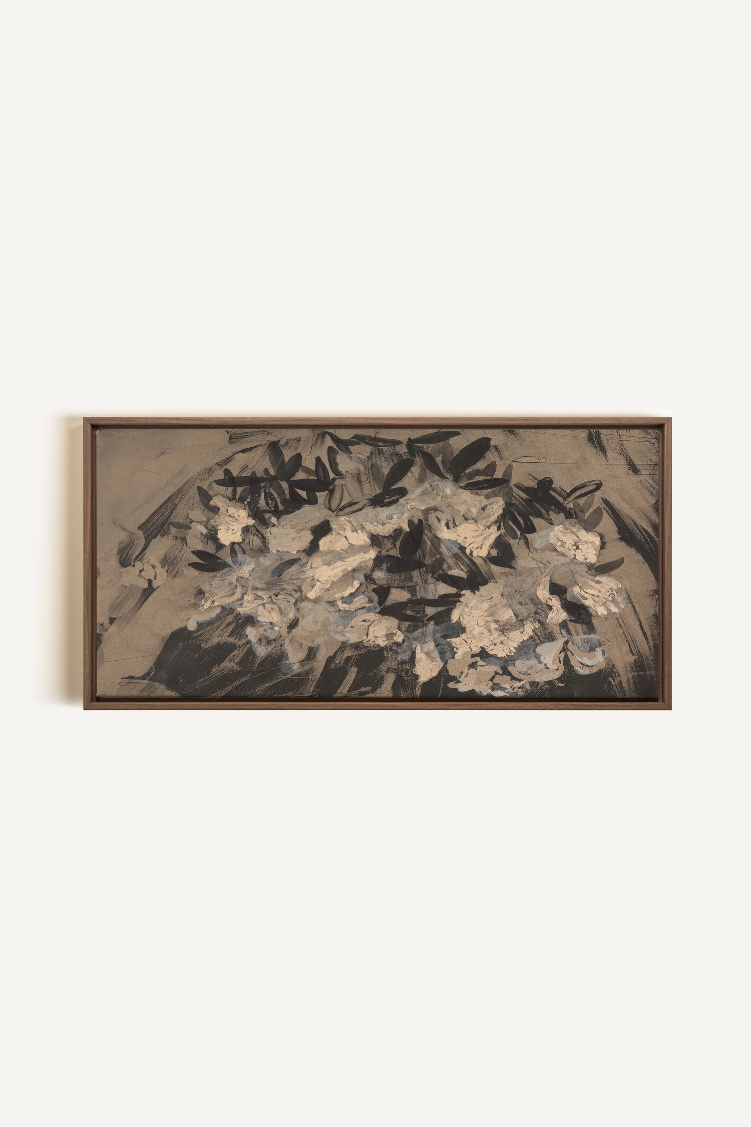 DARK BLOOM, Oeuvre sur toile étirée, encadré Brun Chêne