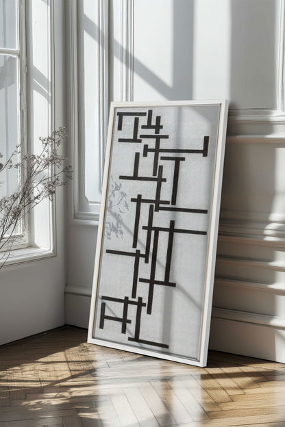 NOIR CONSCIENT, Oeuvre sur toile étirée, encadré Blanc