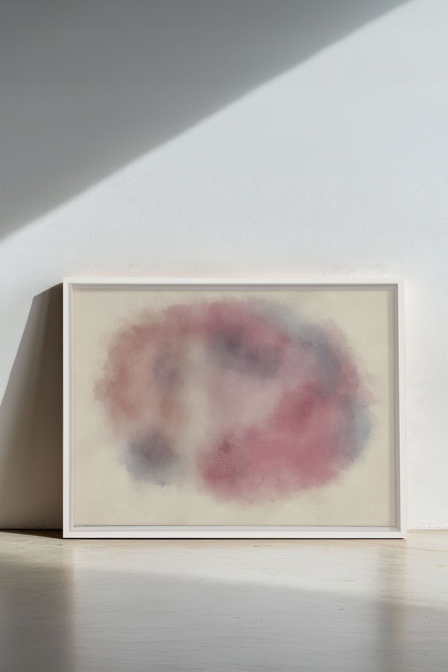 OLEKA CANVAS - PASTEL CLOUD, Oeuvre sur toile étirée, encadré Blanc