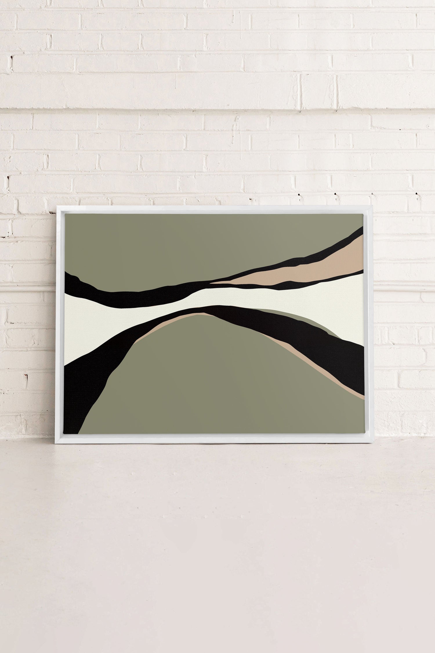 OLEKA CANVAS - CAMO MODERNE, Oeuvre sur toile étirée, encadré Blanc