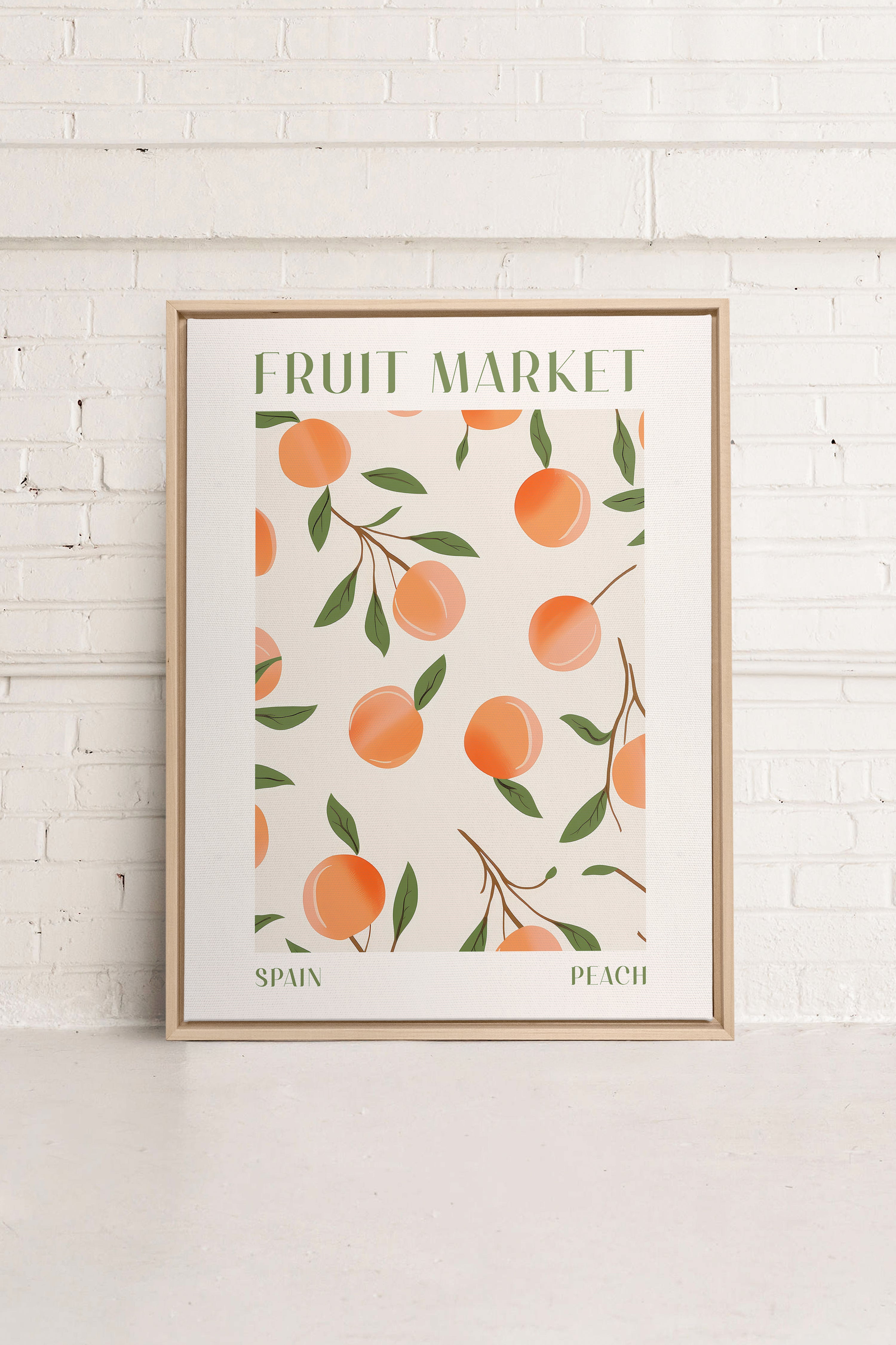 PEACH, Artwork on stretched canvas, framed Natural Light