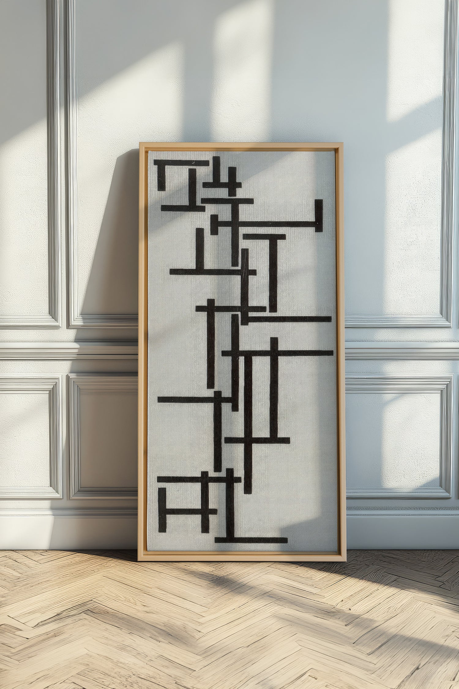 CONSCIOUS BLACK, Artwork on stretched canvas, framed Natural Light