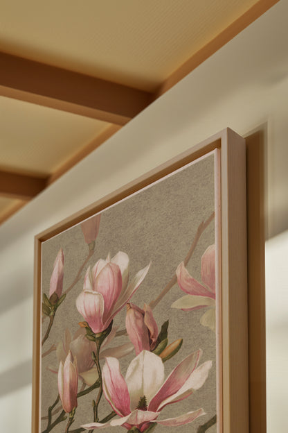 MAGNOLIA WHISPER, Artwork on stretched canvas, framed Natural Light