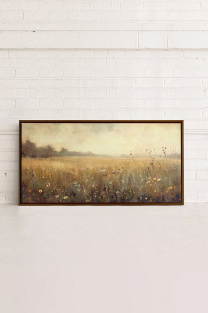 OLEKA CANVAS - Greenscape, Oeuvre sur toile étirée, encadré Brun Noyer