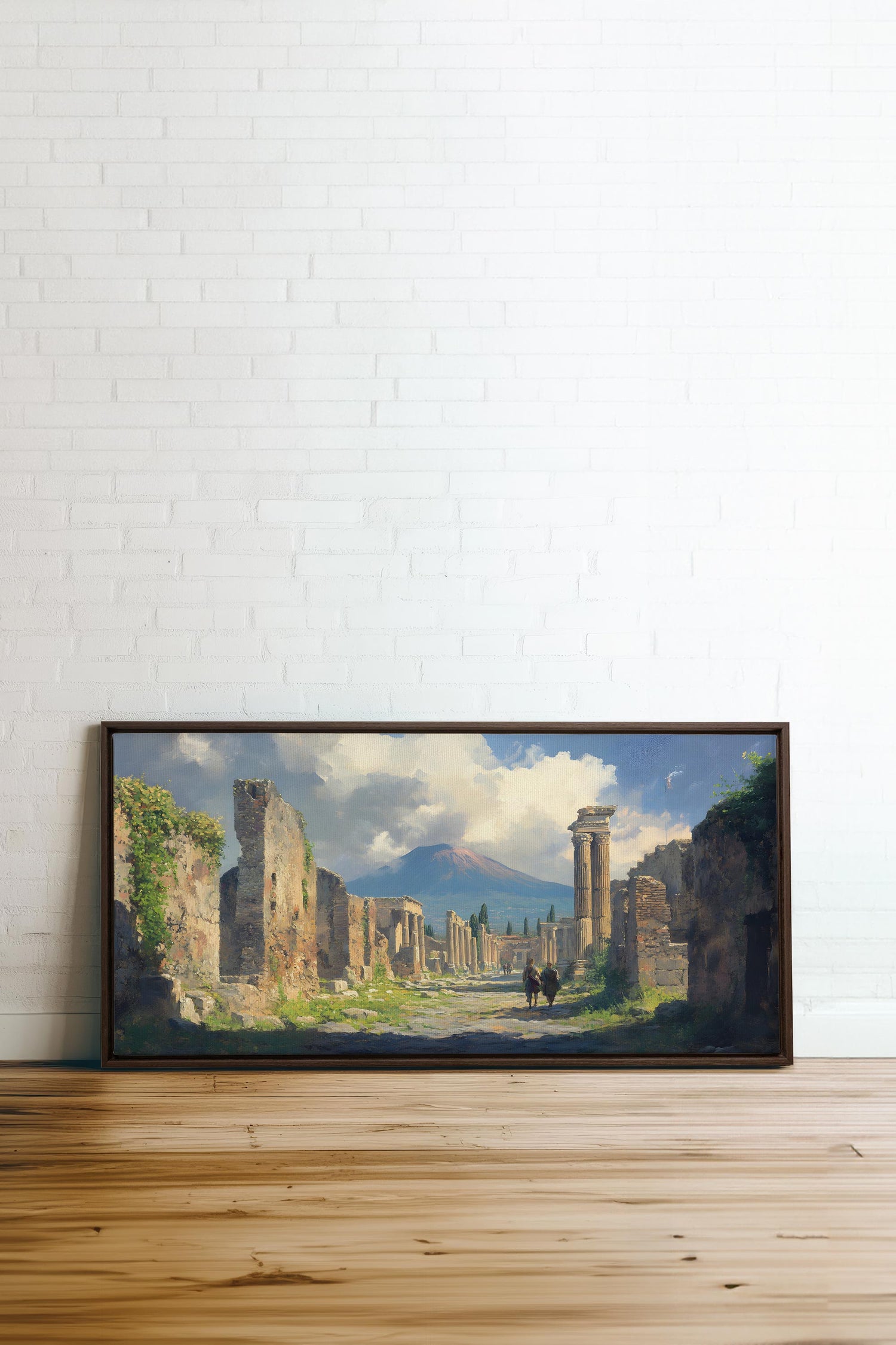 OLEKA CANVAS - SHADOWS OF THE PAST, Oeuvre sur toile étirée, encadré Brun Noyer